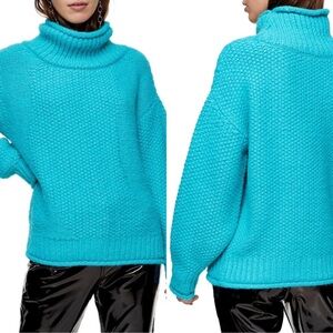 Topshop Mixed Stitch Roll Neck Sweater - Size 8-10